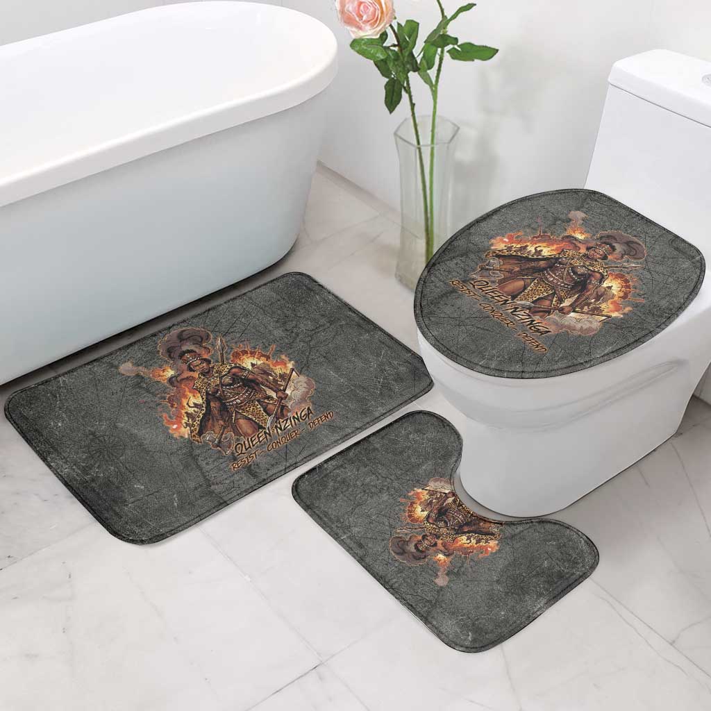 Queen Nzinga Bathroom Set Fierce African Warrior Queen - Dark Tribal Fire Art - African Pride