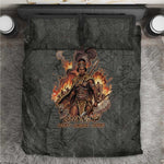 Queen Nzinga Bedding Set Fierce African Warrior Queen - Dark Tribal Fire Art - African Pride