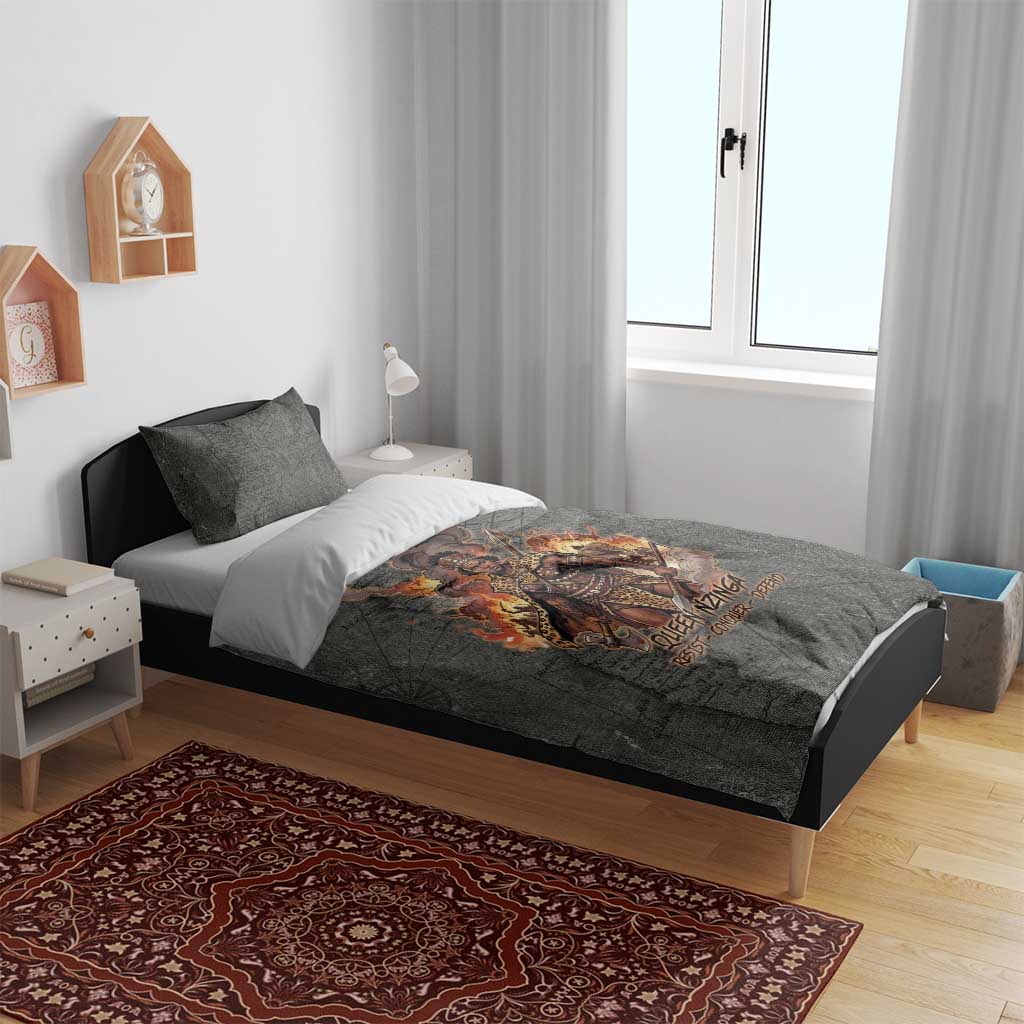 Queen Nzinga Bedding Set Fierce African Warrior Queen - Dark Tribal Fire Art - African Pride