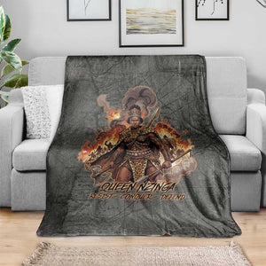 Queen Nzinga Blanket Fierce African Warrior Queen - Dark Tribal Fire Art - African Pride