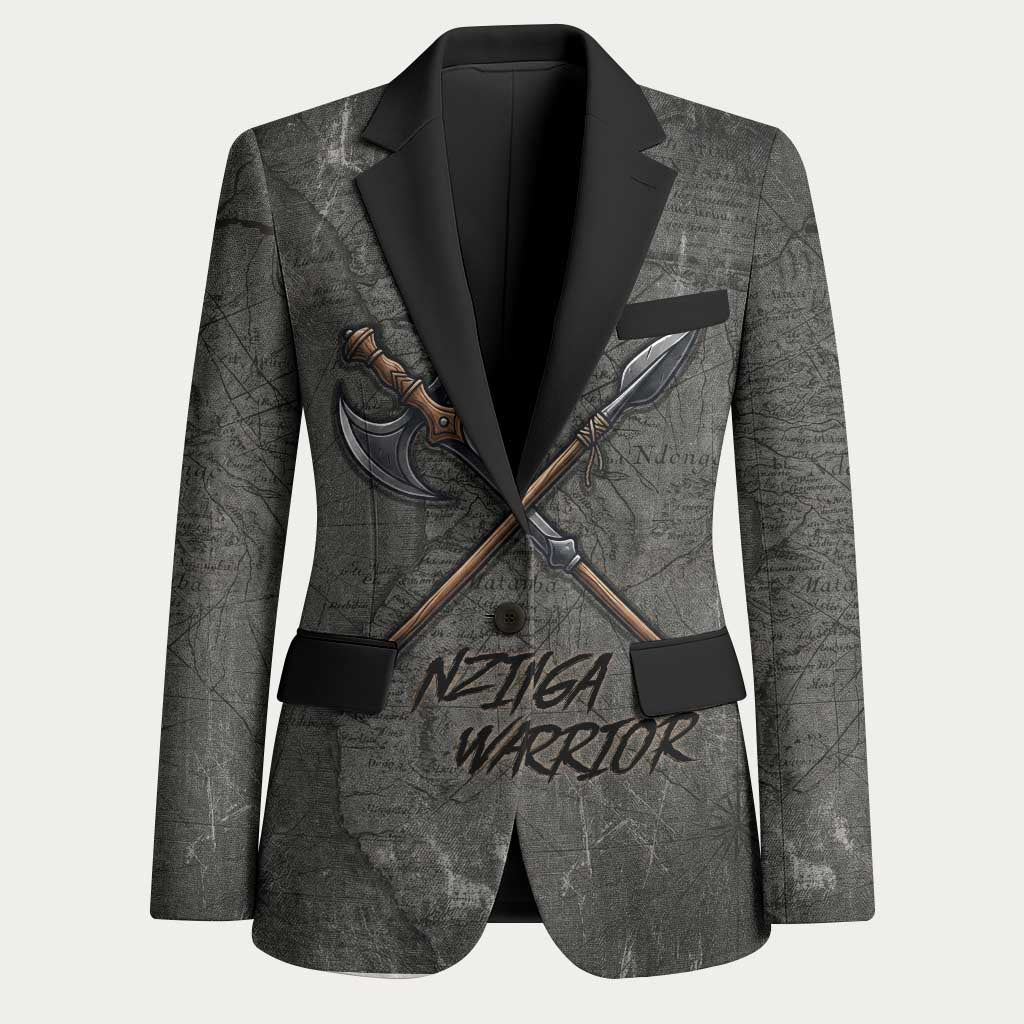 Queen Nzinga Blazer Fierce African Warrior Queen - Dark Tribal Fire Art - African Pride