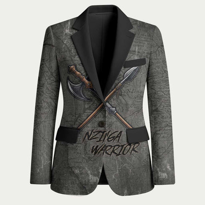 Queen Nzinga Blazer Fierce African Warrior Queen - Dark Tribal Fire Art - African Pride