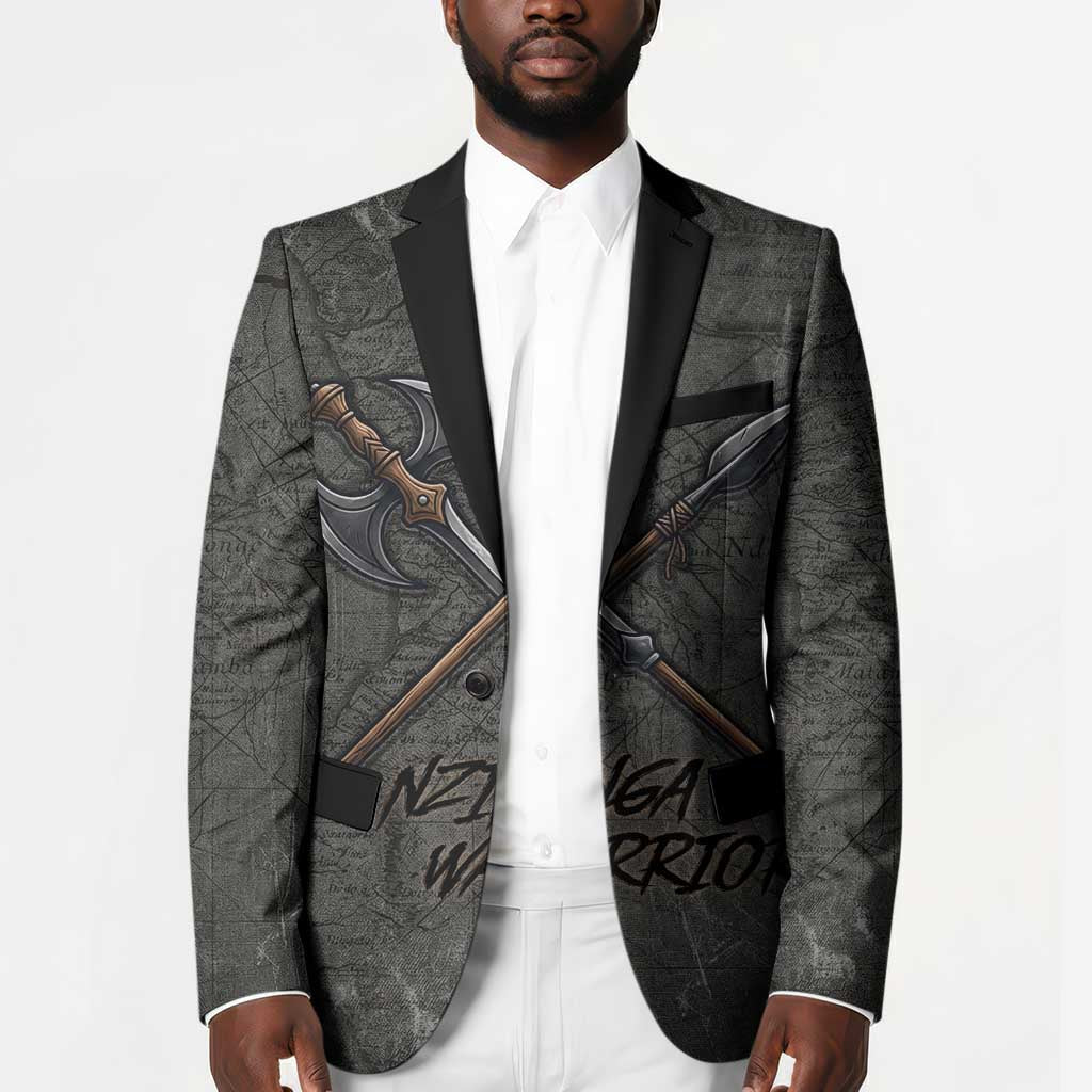 Queen Nzinga Blazer Fierce African Warrior Queen - Dark Tribal Fire Art - African Pride