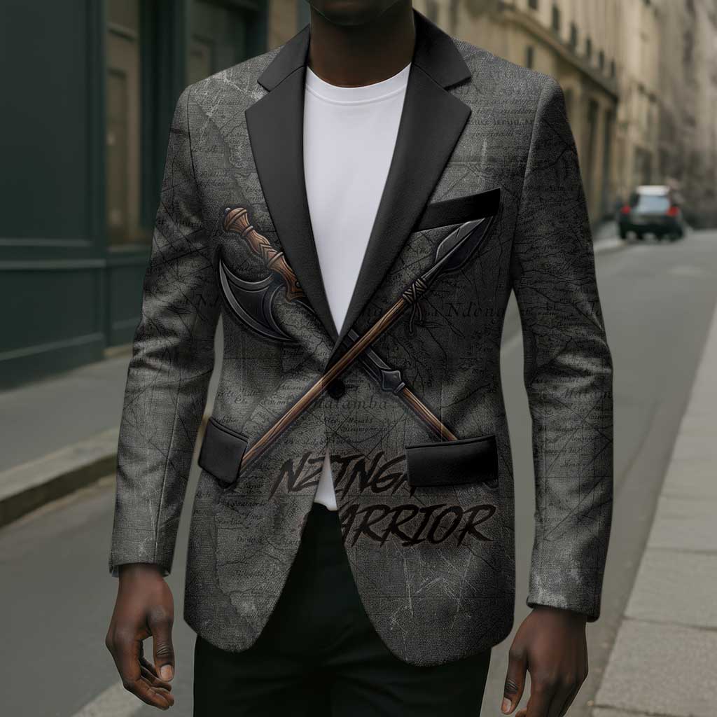 Queen Nzinga Blazer Fierce African Warrior Queen - Dark Tribal Fire Art - African Pride