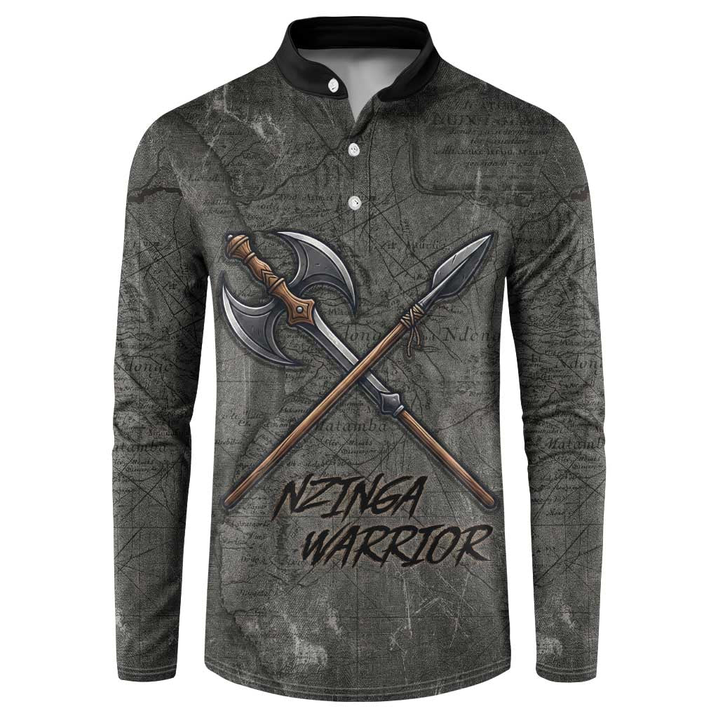 Queen Nzinga Button Sweatshirt Fierce African Warrior Queen - Dark Tribal Fire Art