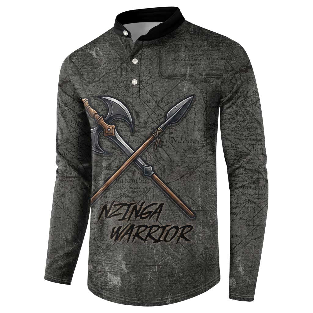 Queen Nzinga Button Sweatshirt Fierce African Warrior Queen - Dark Tribal Fire Art
