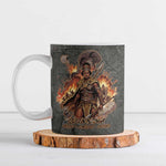 Queen Nzinga Ceramic Mug Fierce African Warrior Queen - Dark Tribal Fire Art - African Pride