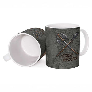 Queen Nzinga Ceramic Mug Fierce African Warrior Queen - Dark Tribal Fire Art - African Pride