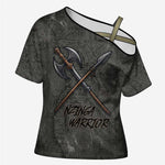 Queen Nzinga Cross Shoulder Shirt Fierce African Warrior Queen - Dark Tribal Fire Art - African Pride