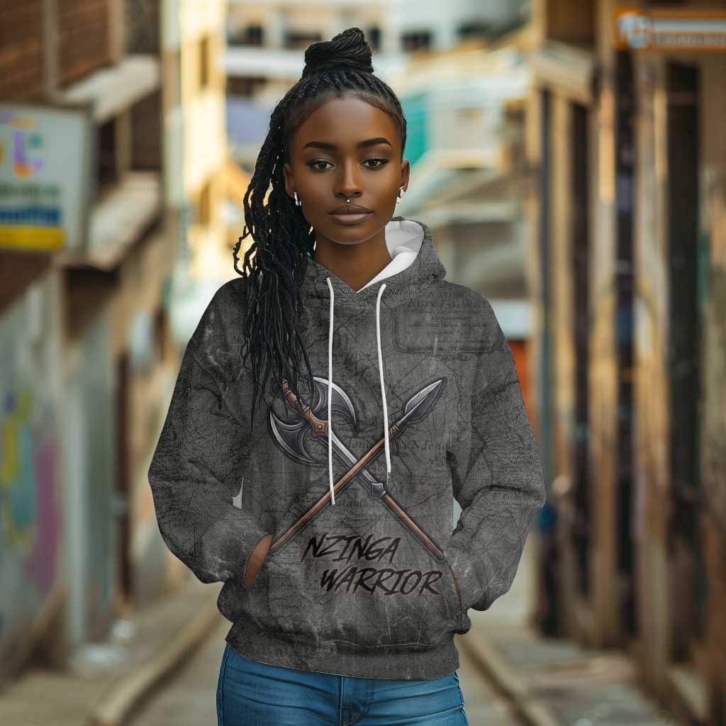 Queen Nzinga Hoodie Fierce African Warrior Queen - Dark Tribal Fire Art - African Pride