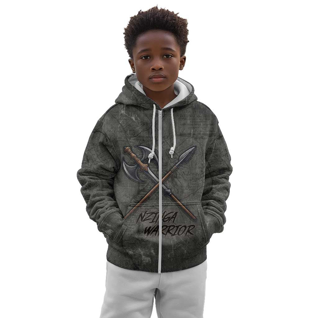 Queen Nzinga Kid Hoodie Fierce African Warrior Queen - Dark Tribal Fire Art - African Pride