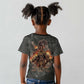 Queen Nzinga Kid T shirt Fierce African Warrior Queen - Dark Tribal Fire Art - African Pride