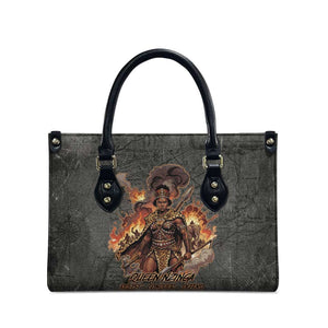 Queen Nzinga Leather Bag Fierce African Warrior Queen - Dark Tribal Fire Art - African Pride