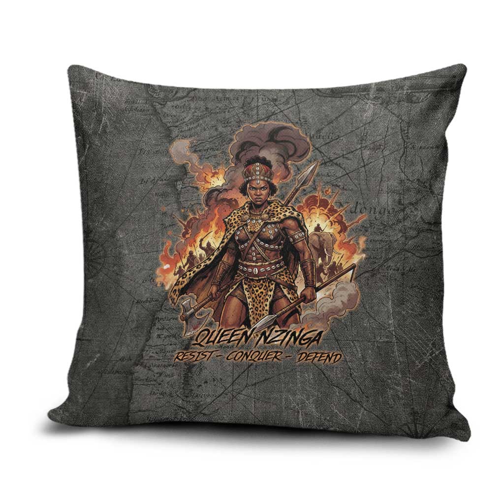 Queen Nzinga Pillow Cover Fierce African Warrior Queen - Dark Tribal Fire Art - African Pride