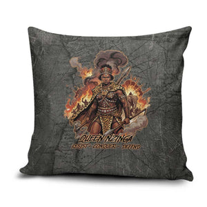 Queen Nzinga Pillow Cover Fierce African Warrior Queen - Dark Tribal Fire Art - African Pride