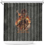 Queen Nzinga Shower Curtain Fierce African Warrior Queen - Dark Tribal Fire Art - African Pride