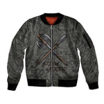 Queen Nzinga Sleeve Zip Bomber Jacket Fierce African Warrior Queen - Dark Tribal Fire Art - African Pride