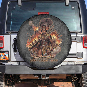 Queen Nzinga Spare Tire Cover Fierce African Warrior Queen - Dark Tribal Fire Art - African Pride