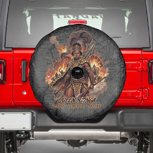 Queen Nzinga Spare Tire Cover Fierce African Warrior Queen - Dark Tribal Fire Art - African Pride