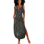 Queen Nzinga Summer Maxi Dress Fierce African Warrior Queen - Dark Tribal Fire Art - African Pride