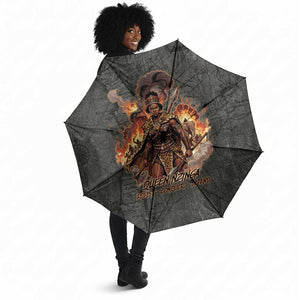 Queen Nzinga Umbrella Fierce African Warrior Queen - Dark Tribal Fire Art - African Pride