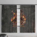 Queen Nzinga Window Curtain Fierce African Warrior Queen - Dark Tribal Fire Art - African Pride
