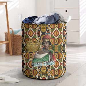 Queen Nzinga Laundry Basket Mbandi Traditional Regal Portrait Empowerment Quote African Female Leadership - African Pride