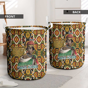 Queen Nzinga Laundry Basket Mbandi Traditional Regal Portrait Empowerment Quote African Female Leadership - African Pride