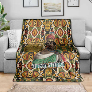 Queen Nzinga Blanket Mbandi Traditional Regal Portrait Empowerment Quote African Female Leadership - African Pride