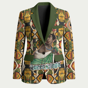 Queen Nzinga Blazer Mbandi Traditional Regal Portrait Empowerment Quote African Female Leadership - African Pride