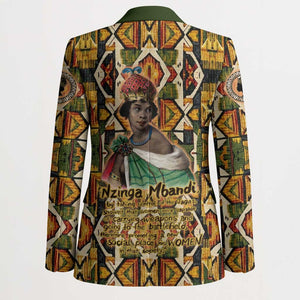 Queen Nzinga Blazer Mbandi Traditional Regal Portrait Empowerment Quote African Female Leadership - African Pride