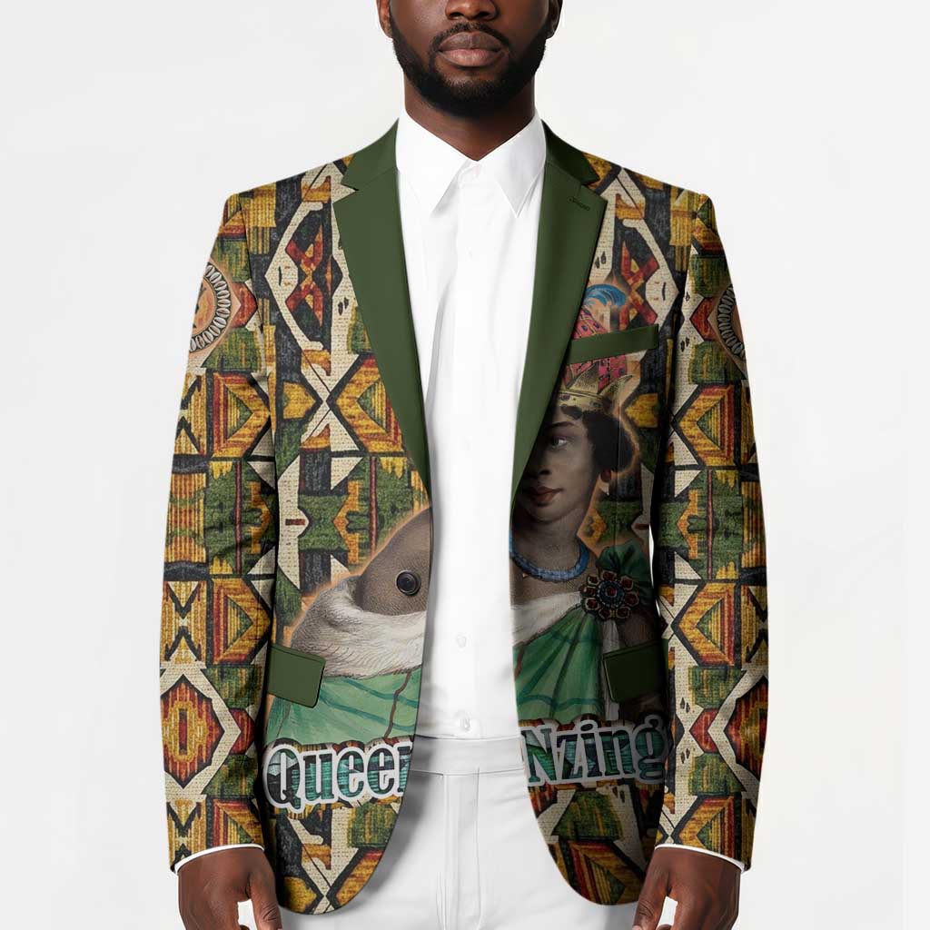 Queen Nzinga Blazer Mbandi Traditional Regal Portrait Empowerment Quote African Female Leadership - African Pride