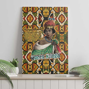Queen Nzinga Canvas Wall Art Mbandi Traditional Regal Portrait Empowerment Quote African Female Leadership - African Pride