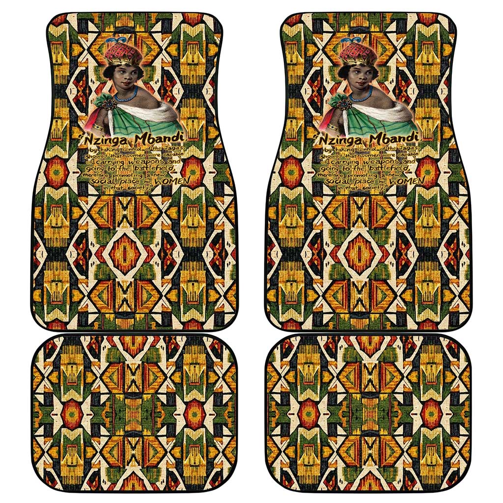 Queen Nzinga Car Mats Mbandi Traditional Regal Portrait Empowerment Quote African Female Leadership - African Pride