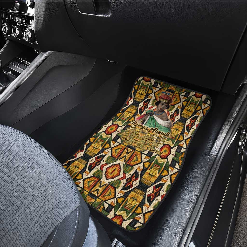 Queen Nzinga Car Mats Mbandi Traditional Regal Portrait Empowerment Quote African Female Leadership - African Pride