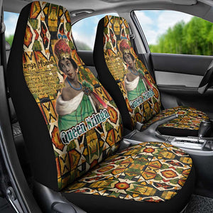 Queen Nzinga Car Seat Cover Mbandi Traditional Regal Portrait Empowerment Quote African Female Leadership - African Pride