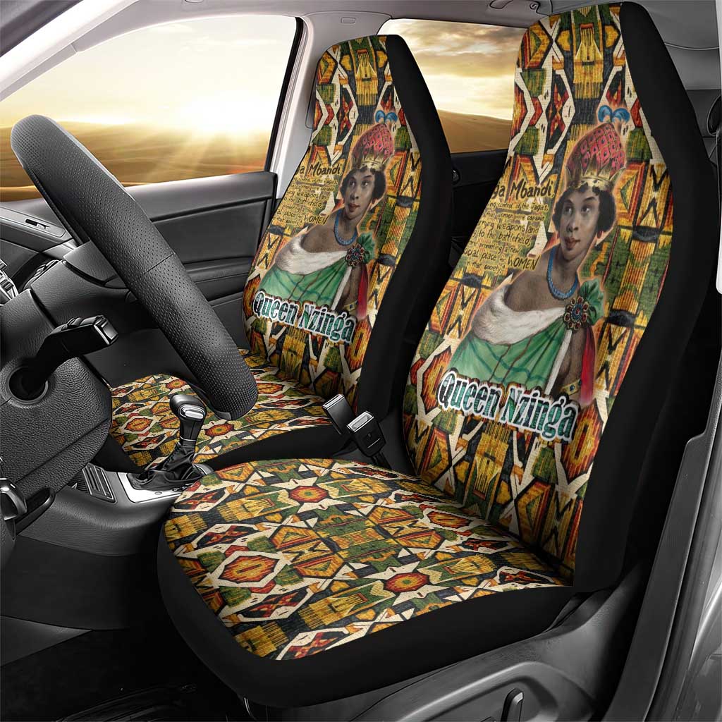 Queen Nzinga Car Seat Cover Mbandi Traditional Regal Portrait Empowerment Quote African Female Leadership - African Pride
