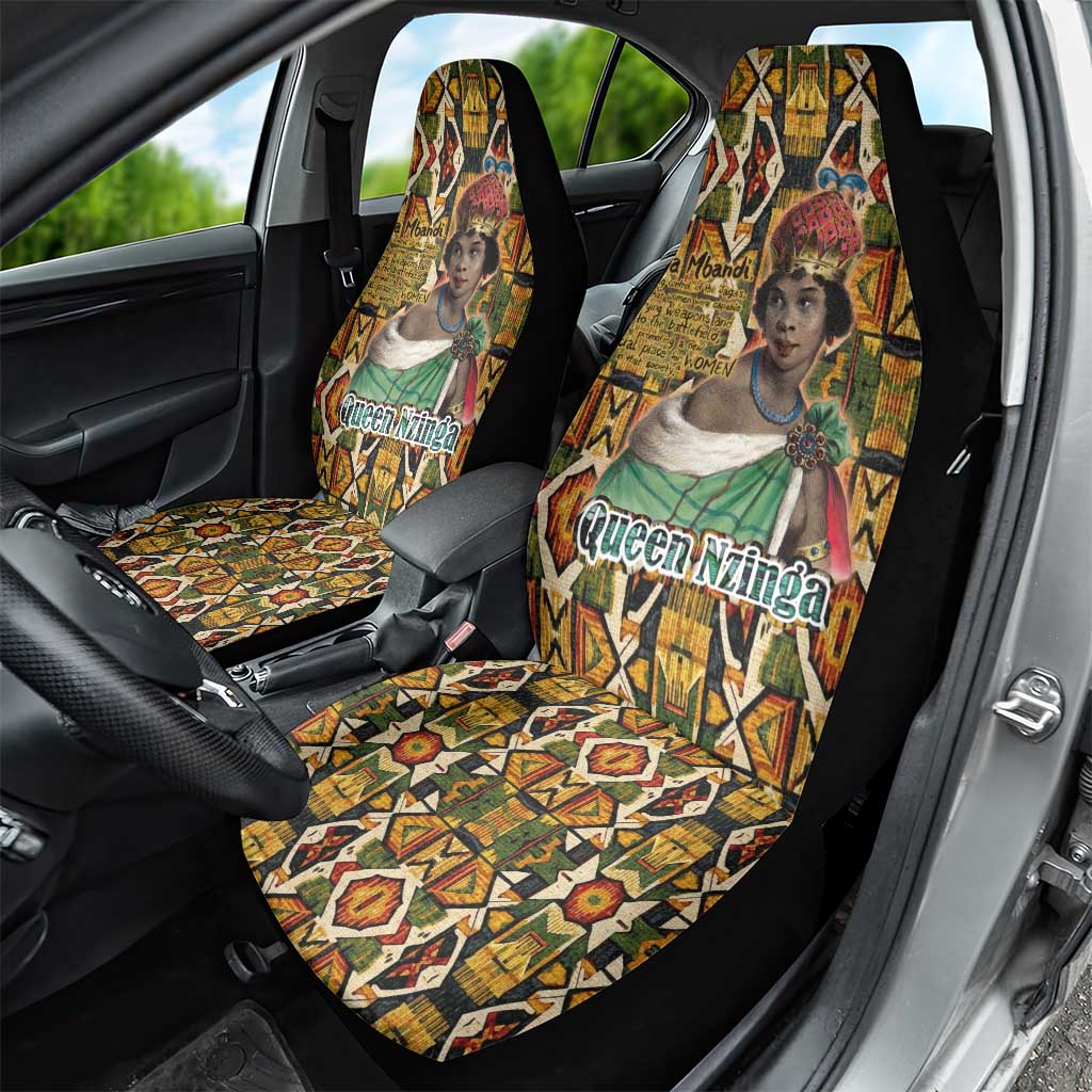 Queen Nzinga Car Seat Cover Mbandi Traditional Regal Portrait Empowerment Quote African Female Leadership - African Pride