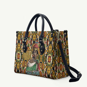 Queen Nzinga Leather Bag Mbandi Traditional Regal Portrait Empowerment Quote African Female Leadership - African Pride