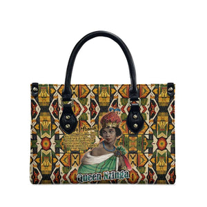 Queen Nzinga Leather Bag Mbandi Traditional Regal Portrait Empowerment Quote African Female Leadership - African Pride