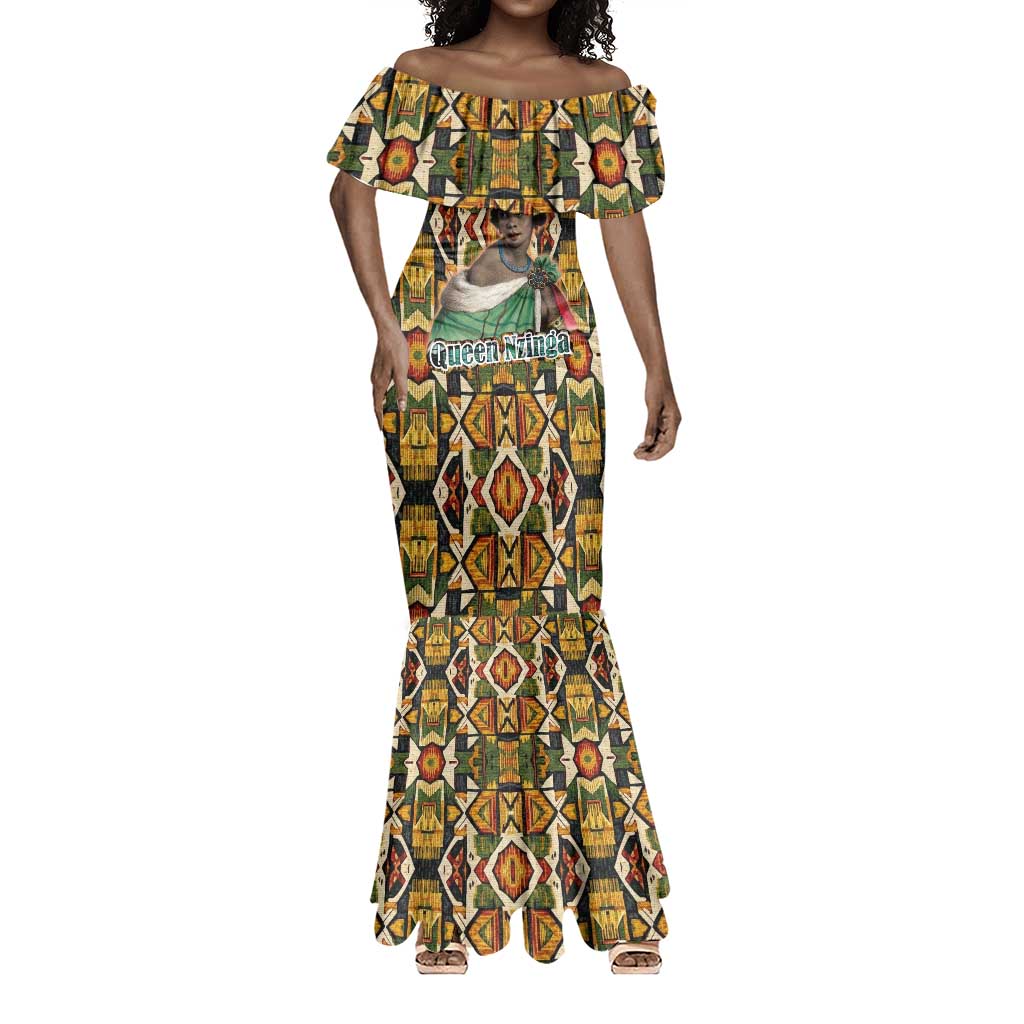 Queen Nzinga Mermaid Dress Mbandi Traditional Regal Portrait Empowerment Quote African Female Leadership - African Pride