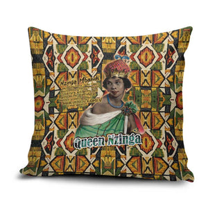Queen Nzinga Pillow Cover Mbandi Traditional Regal Portrait Empowerment Quote African Female Leadership - African Pride