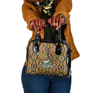 Queen Nzinga Shoulder Handbag Mbandi Traditional Regal Portrait Empowerment Quote African Female Leadership - African Pride