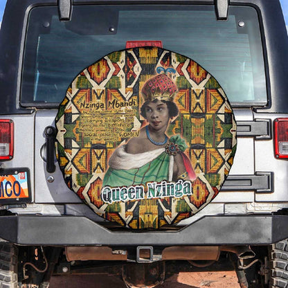 Queen Nzinga Spare Tire Cover Mbandi Traditional Regal Portrait Empowerment Quote African Female Leadership - African Pride