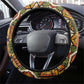 Queen Nzinga Steering Wheel Cover Mbandi Traditional Regal Portrait Empowerment Quote African Female Leadership - African Pride