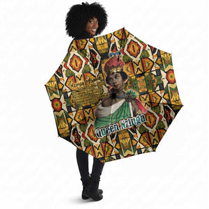 Queen Nzinga Umbrella Mbandi Traditional Regal Portrait Empowerment Quote African Female Leadership - African Pride