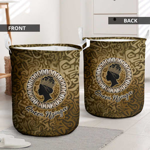 Queen Nzinga Laundry Basket Cowrie Crown Silhouette Royal Power - African Pride