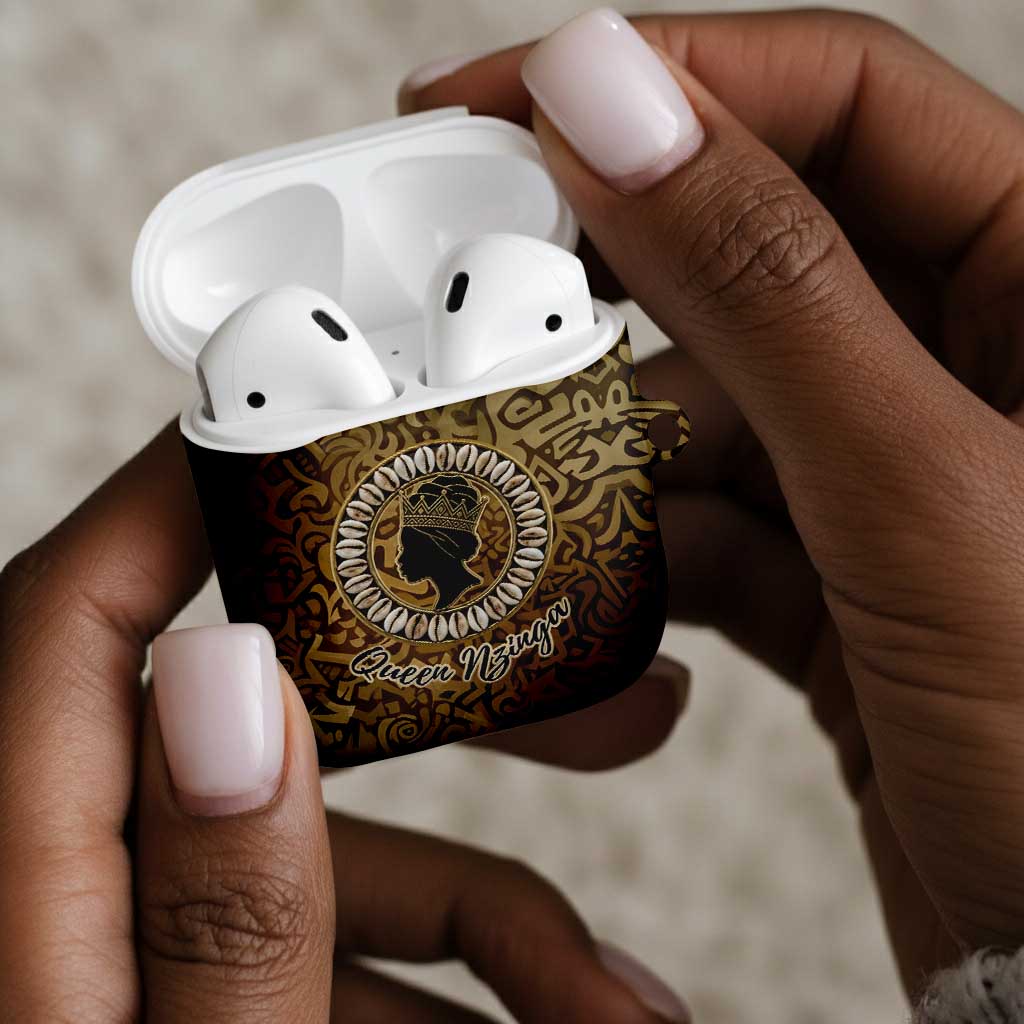 Queen Nzinga AirPods Case Cowrie Crown Silhouette Royal Power - African Pride