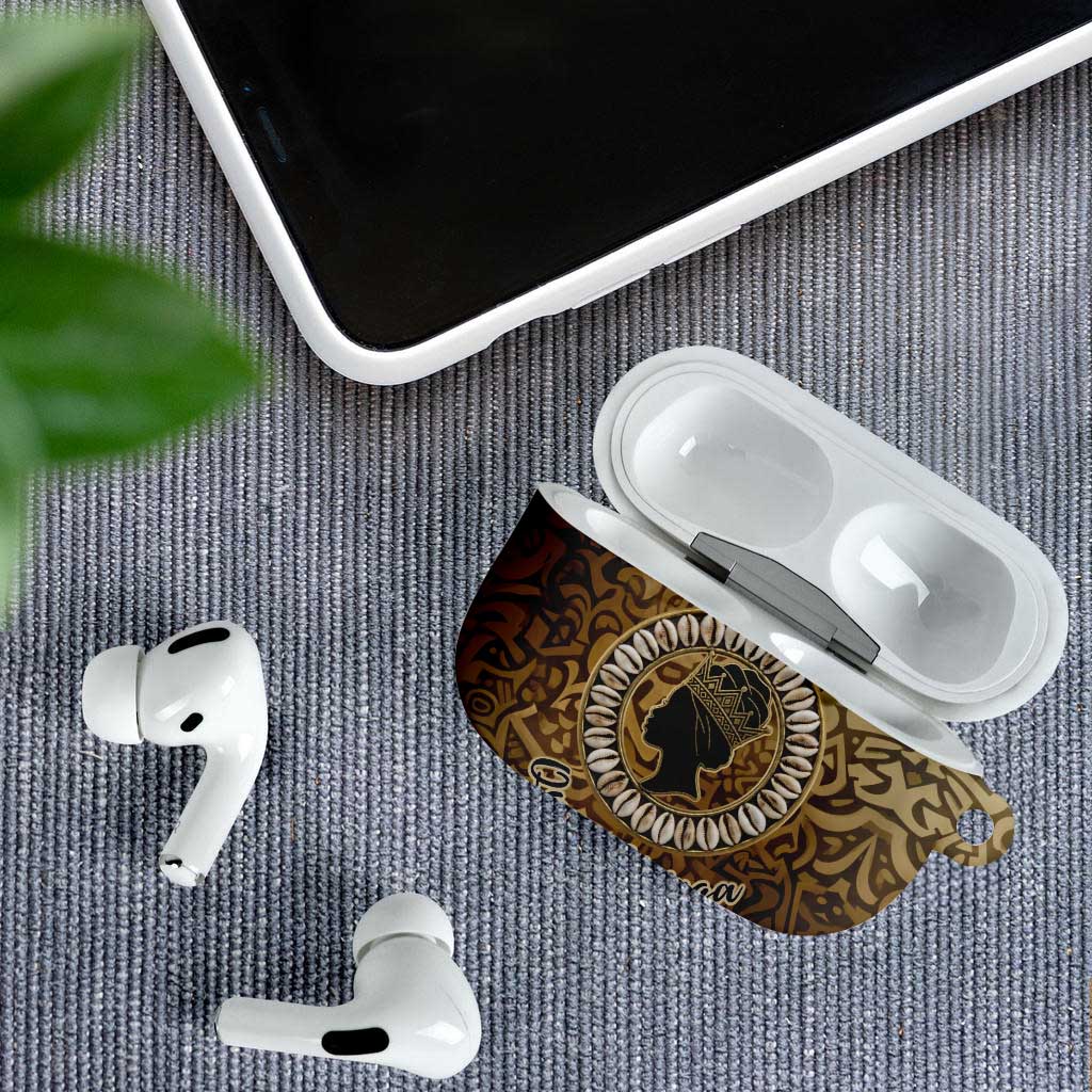 Queen Nzinga AirPods Case Cowrie Crown Silhouette Royal Power - African Pride