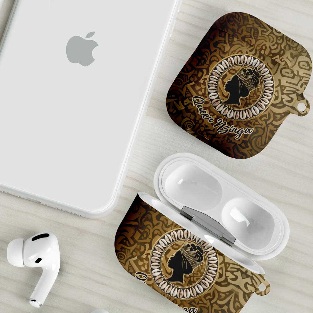 Queen Nzinga AirPods Case Cowrie Crown Silhouette Royal Power - African Pride